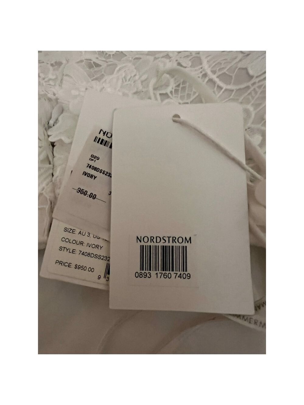 NWT ZIMMERMANN Raie Guipure Lace Mini Dress Ivory Size 3/US 10-12 - Picture 8 of 8
